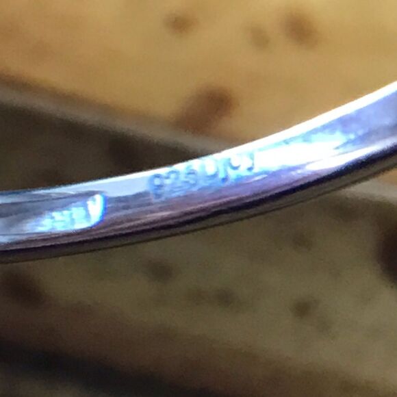 Natural Green Diamond Accent Sterling Silver Ring Size 8 - Picture 5 of 8